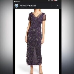 Nordstrom Elegant Beaded Purple Maxi Dress